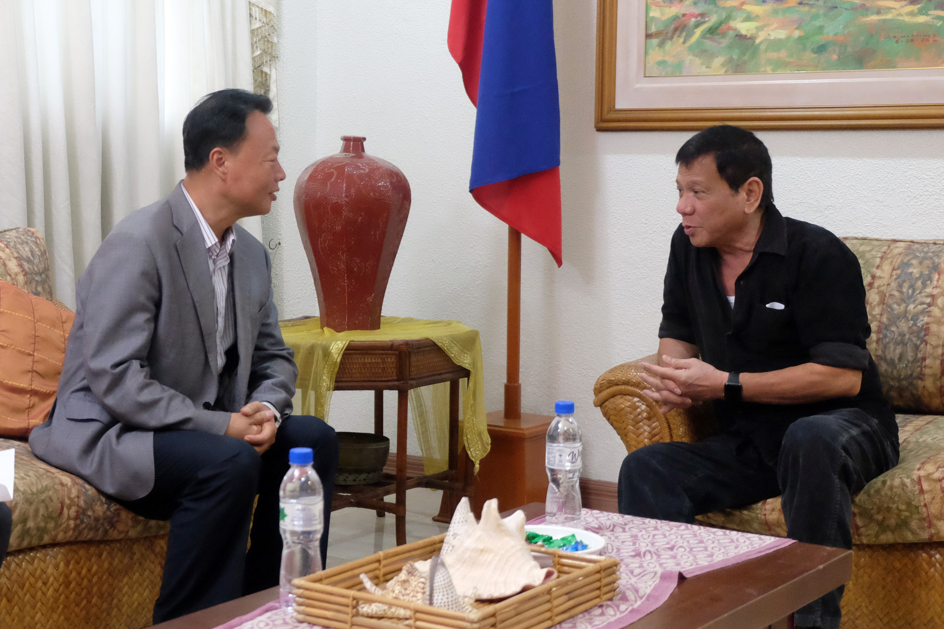 PH-CHINA RELATIONS. Chinese Ambassador Zhao Jian meets with President-elect Rody Duterte in Davao City on June 2, 2016. File photo by Davao City government 
