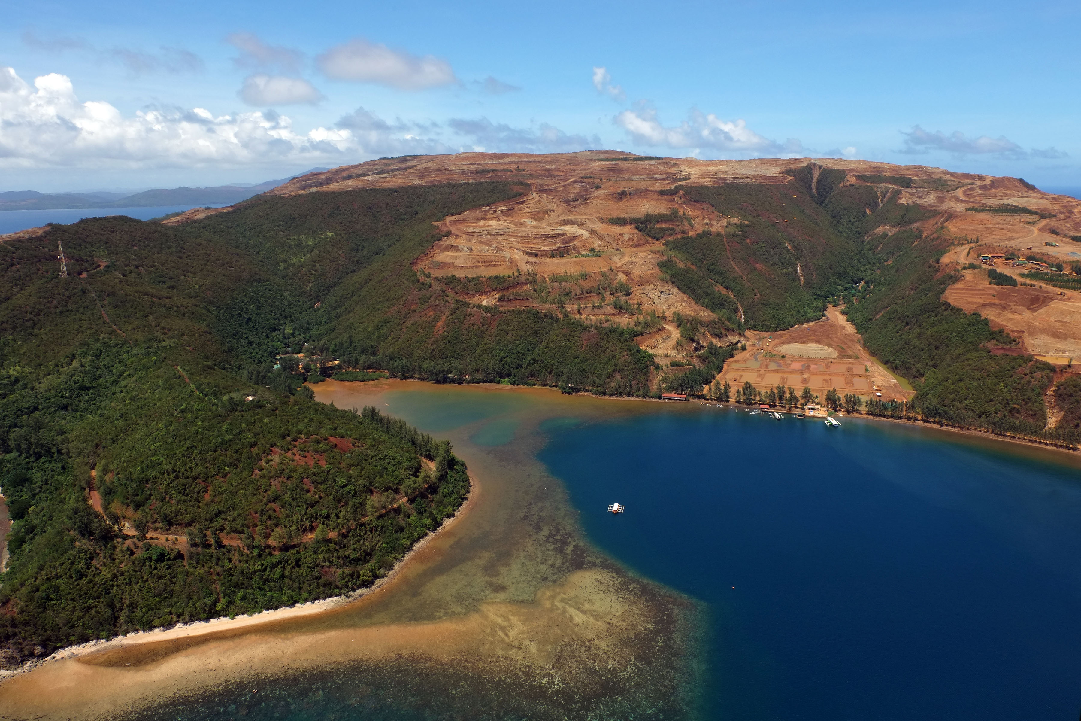 EFFECTS OF MINING. An aerial shot of an area affected by mining activities in Dinagat Islands. Photo by Bobby Lagsa/Rappler    