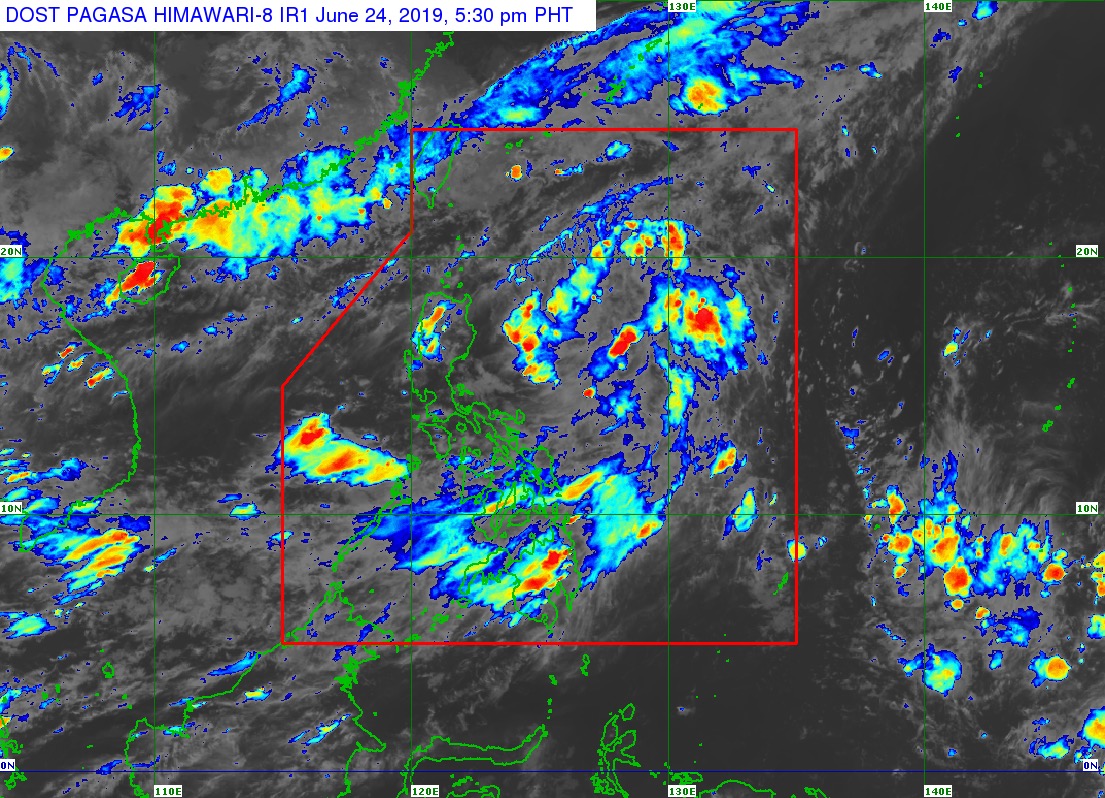 Satellite image as of June 24, 2019, 5:30 pm. Image from PAGASA 