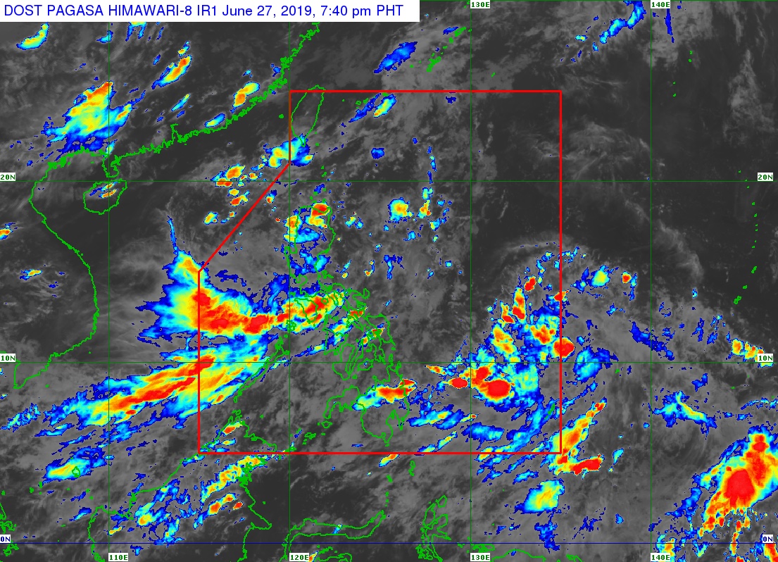 Satellite image as of June 27, 2019, 7:40 pm. Image from PAGASA 