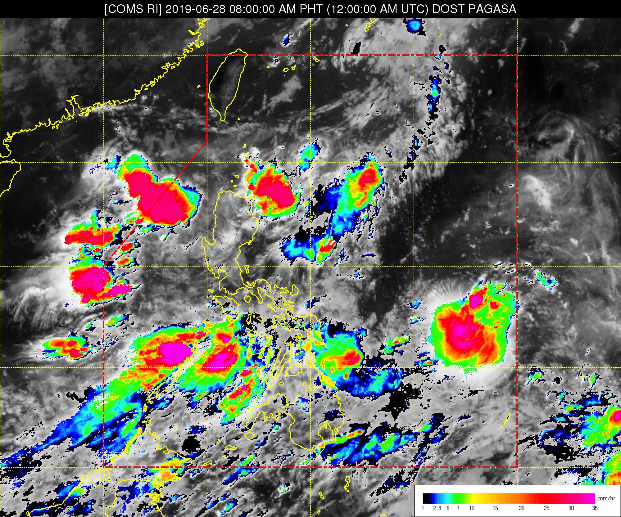 Satellite image as of June 28, 2019, 8 am. Image from PAGASA 