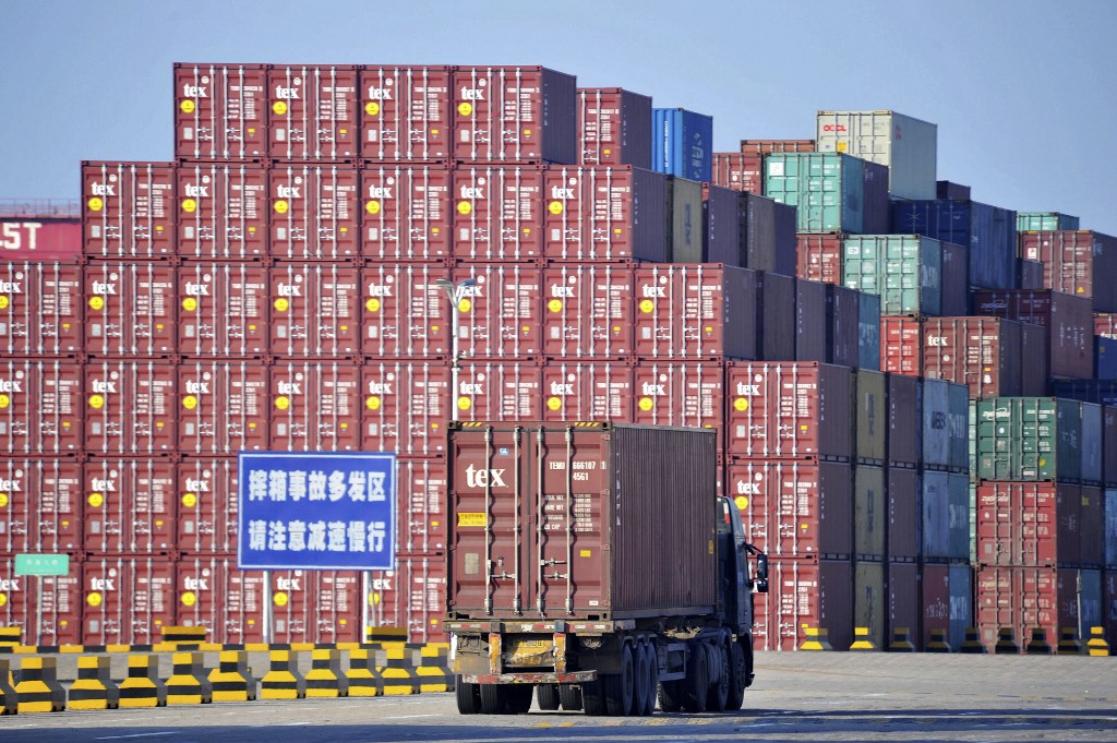 TRADE. Containers at the Qingdao Port Foreign Trade Container Terminal in Qingdao, China, on June 24, 2019. File photo by AFP 