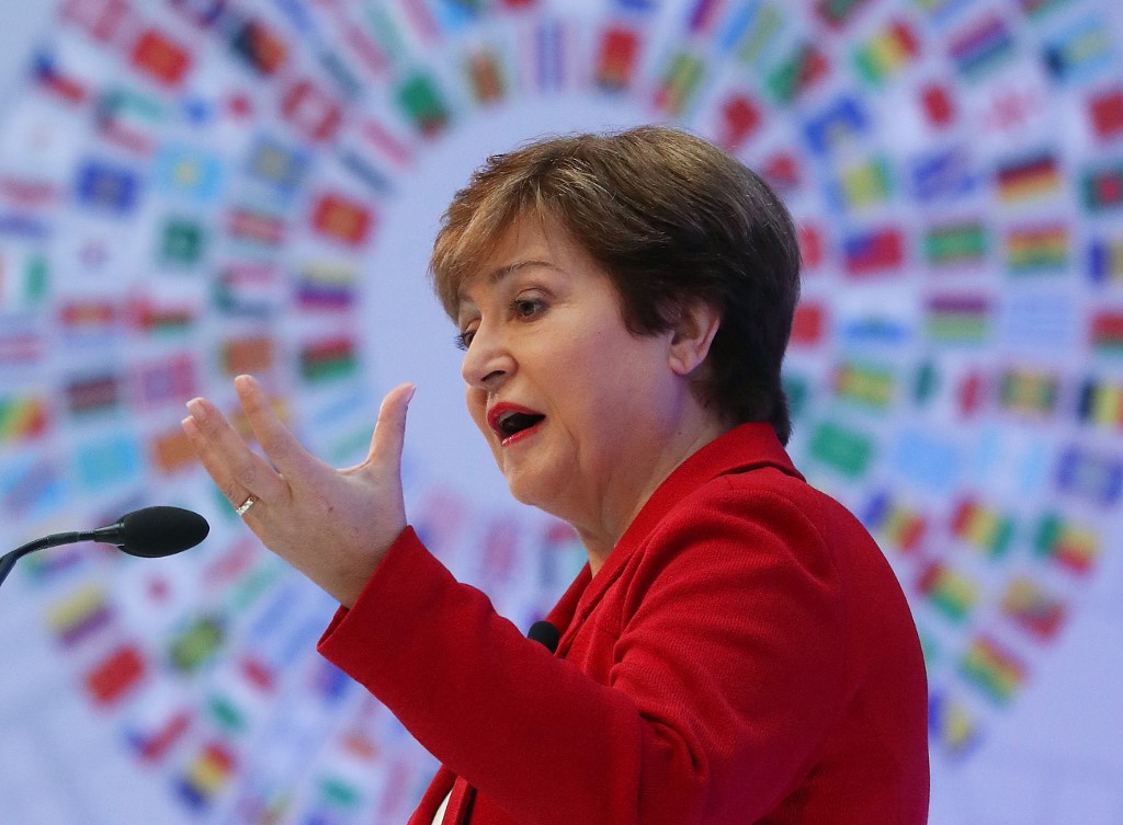 DIRE OUTLOOK. In this file photo, International Monetary Fund Managing Director Kristalina Georgieva speaks at the IMF headquarters in Washington, DC, on October 8, 2019. Photo by Mark Wilson/Getty Images/AFP 