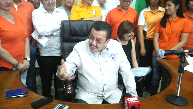 RUNNING? Manila Mayor Joseph 'Erap' Estrada says he has until December to decide on whether he will run for president. Photo by Buena Bernal  