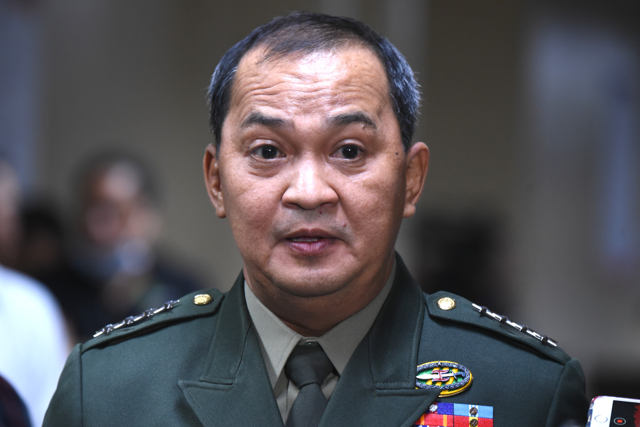 Newly appointed AFP Chief Gen. Felimon Santos faces the senate media on February 12, 2020. Photo by Angie de Silva/Rappler 