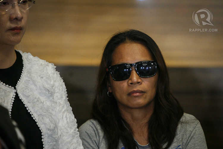 INNOCENT? Maria Cristina Sergio, alleged recruiter of OFW Mary Jane Veloso, faces the media after arriving at the Camp Crame in Quezon City. File photo by Ben Nabong/Rappler 