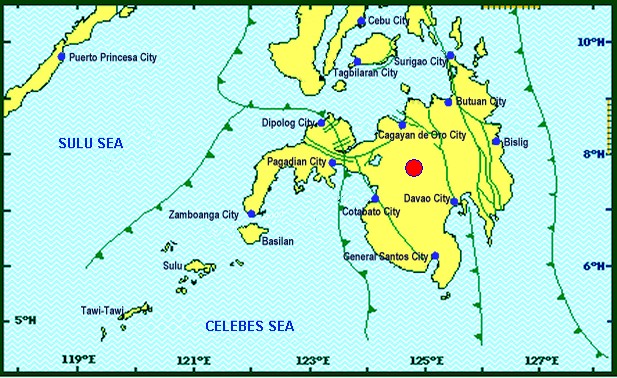EPICENTER. The earthquake measured magnitude 6.0, Phivolcs says. Map from Phivolcs 