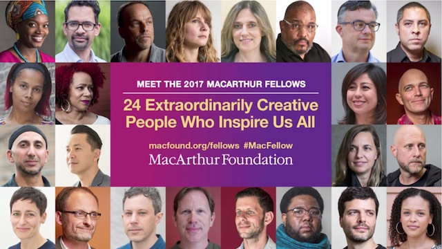 'GENIUS' The 2017 MacArthur Fellows. Image courtesy MacArthur Foundation 
