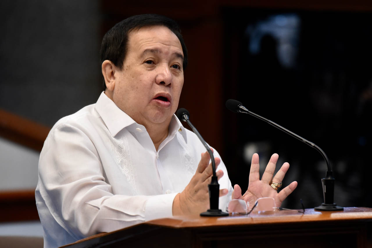 DIRTY MONEY? Senator Richard Gordon delivers his privilege speech today, Tuesday, March 3, 2020, on some controversies, particularly money laundering, involving POGO. Photo by Angie de Silva/Rappler 