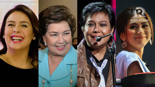 ICONIC MOVIE QUEENS. Dawn Zulueta, Susan Roces, Nora Aunor and Sarah Geronimo will be awarded as 'Iconic Movie Queens of Philippine Cinema' at the 63rd FAMAS. Photos By Rob Reyes (Dawn)/Alecs Ongcal (Susan)/Manman Dejeto (Nora and Sarah)/Rappler 