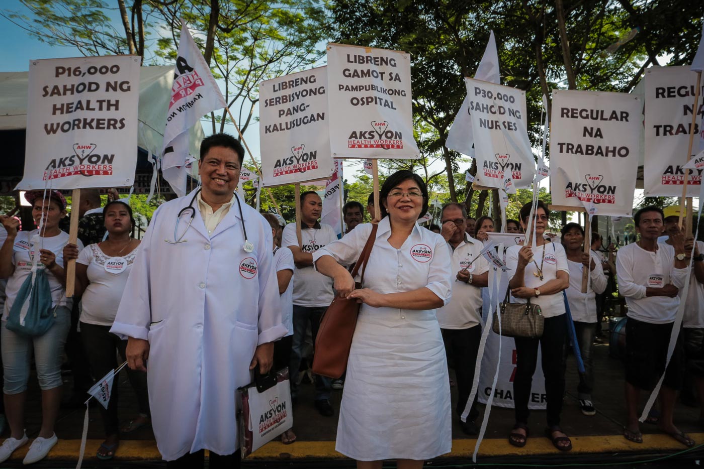HEALTH ADVOCATES. Members of the Aksyon Healthworkers party-list prepare to file their Certificates of Nomination on October 16, 2018. Photo by Jire Carreon/Rappler 