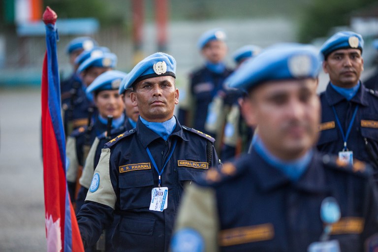 END. Nepalese garrison stands at attention during the official closing ceremony of the United Nations Stabilization Mission in Haiti (MINUSTAH) in Tabarre Haiti on October 5, 2017. Photo by Pierre Michel Jean/AFP  
