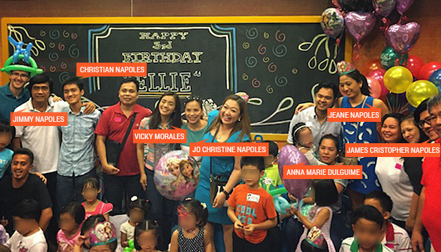 ANATOMY OF A PHOTO. The Napoles family without Janet Napoles is pictured at her niece's birthday party. Photo from Rappler 