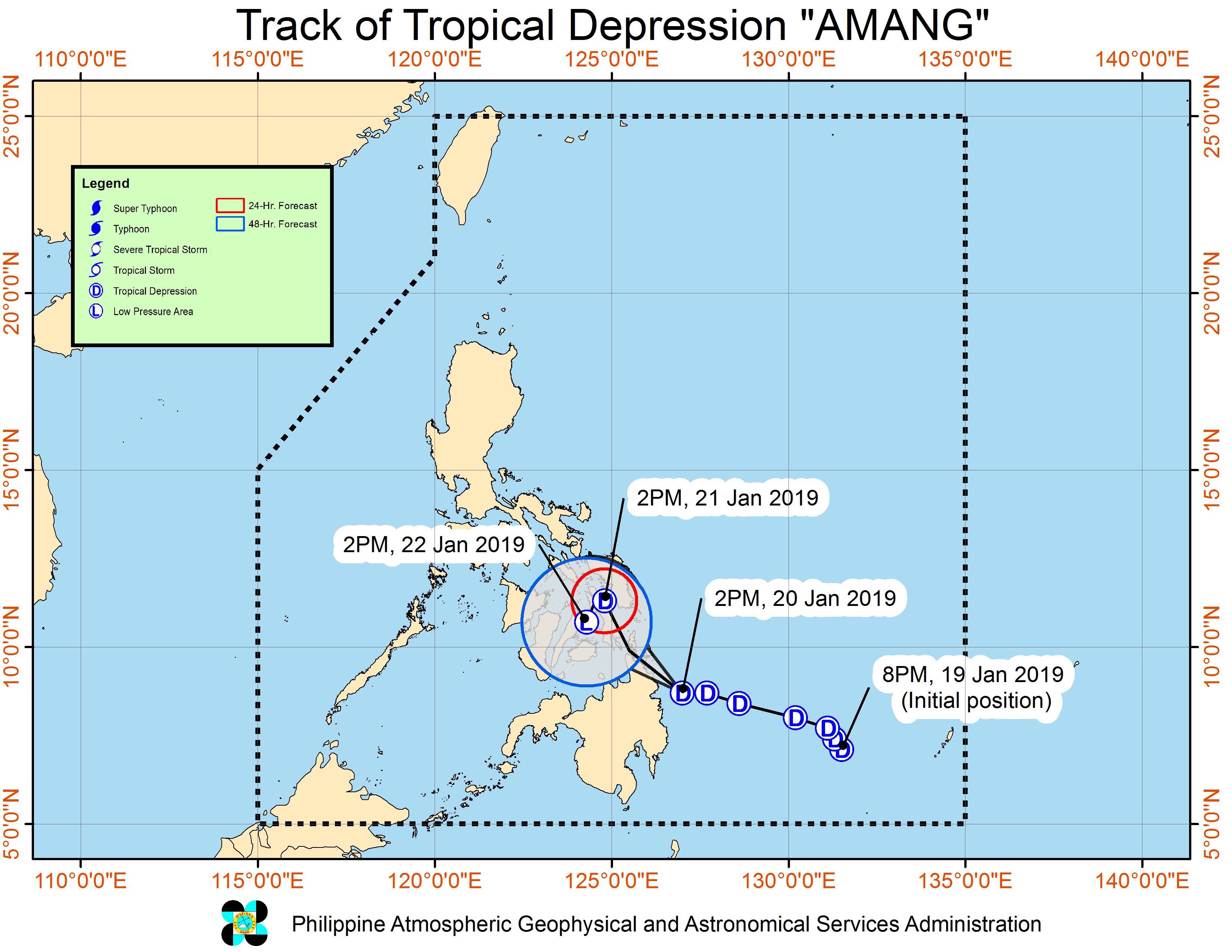 Heavy Rain Seen As Tropical Depression Amang Nears Surigao