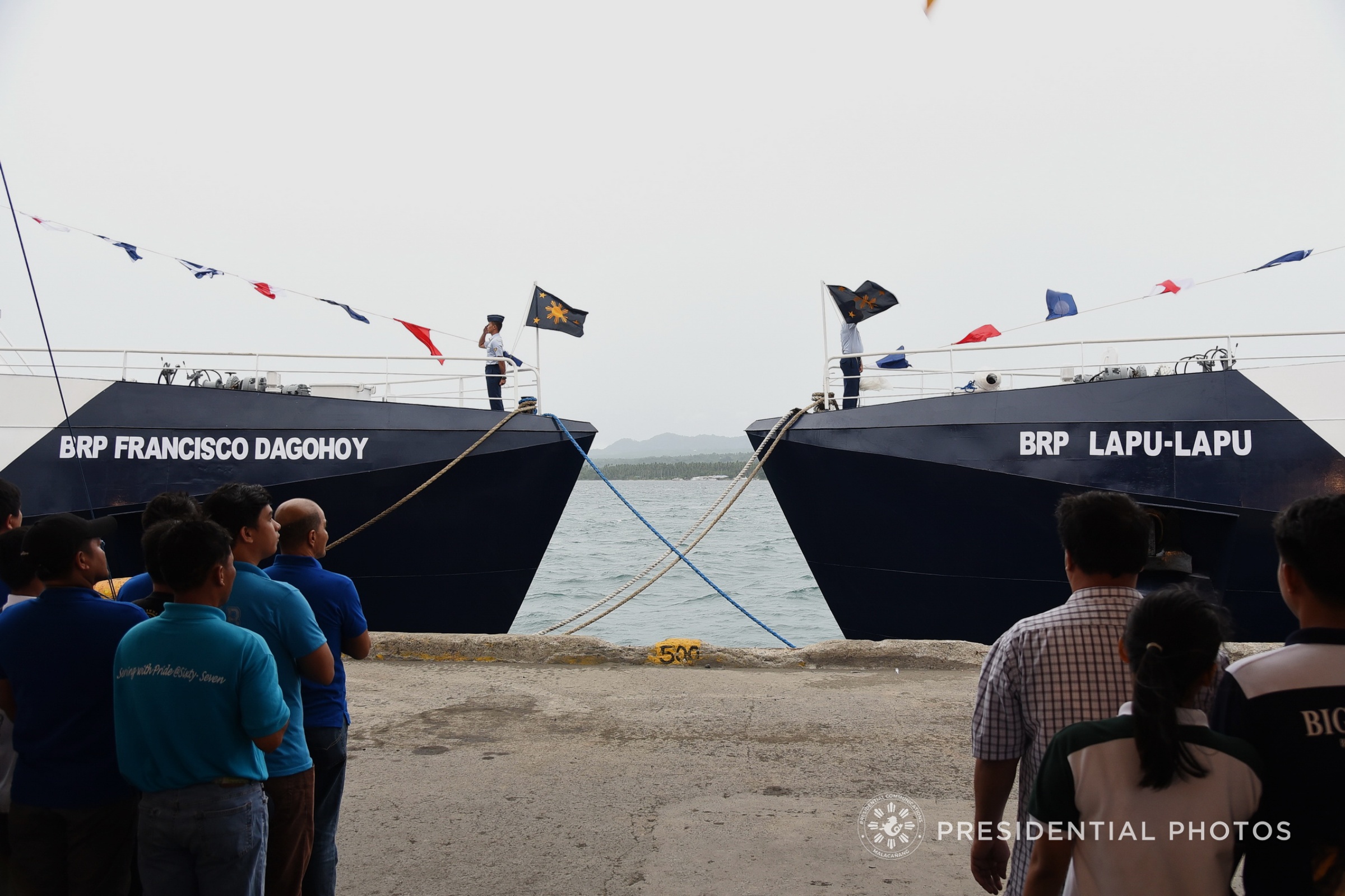 NEW VESSELS. BRP Lapu-Lapu and BRP Francisco Dagohoy are commissioned during a ceremony led by President Rodrigo Duterte at the Sasa Wharf in Davao City on December 21, 2017. Malacañang photo 