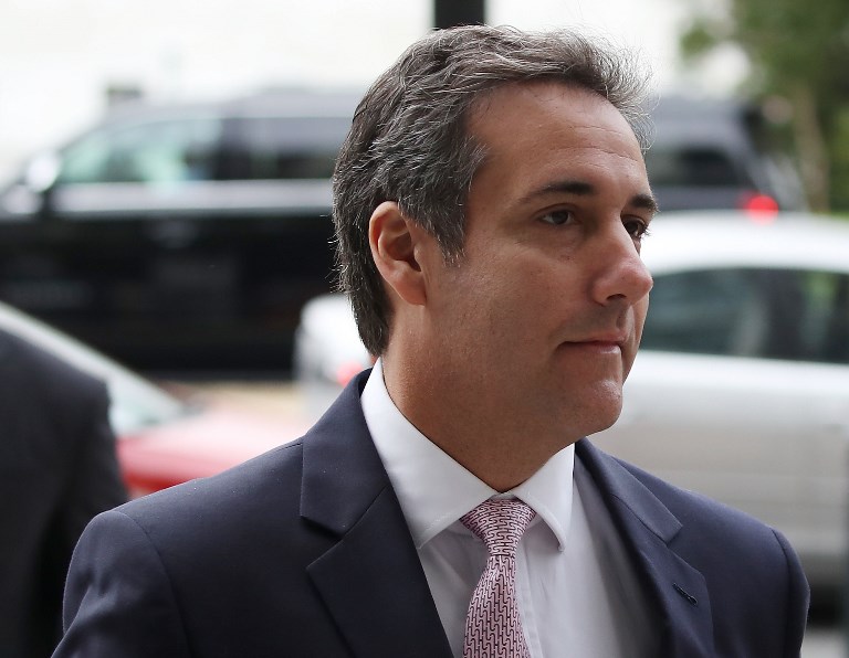 TRUMP LAWYER. In this file photo, Michael Cohen, President Trump's personal lawyer arrives at the Hart Senate Office Building to be interviewed by the Senate Intelligence Committee on September 19, 2017 in Washington, DC. File photo by Mark Wilson/Getty Images/AFP  