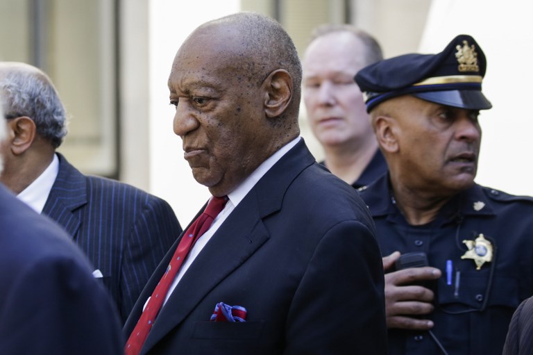 GUILTY. Actor and comedian Bill Cosby comes out of the Courthouse after the verdict in the retrial of his sexual assault case at the Montgomery County Courthouse in Norristown, Pennsylvania on April 26, 2018. Photo by Dominick Reuter/AFP 