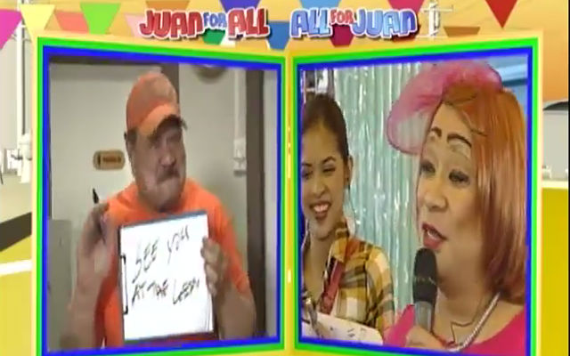 LOMMY. Lola Nidora blushes upon seeing Jimmy. Screengrab from Facebook/Eat Bulaga 