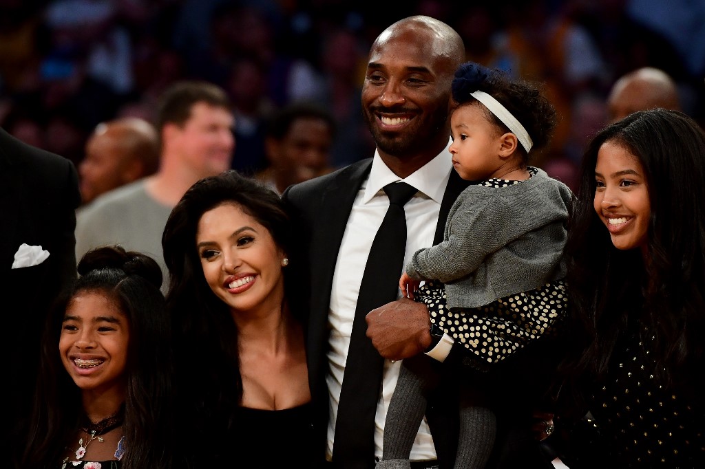 GRIEVING. Vanessa Bryant (second from left) says 'it’s impossible to imagine life without' her husband Kobe and daughter Gianna. Photo by Harry How/Getty Images/AFP  