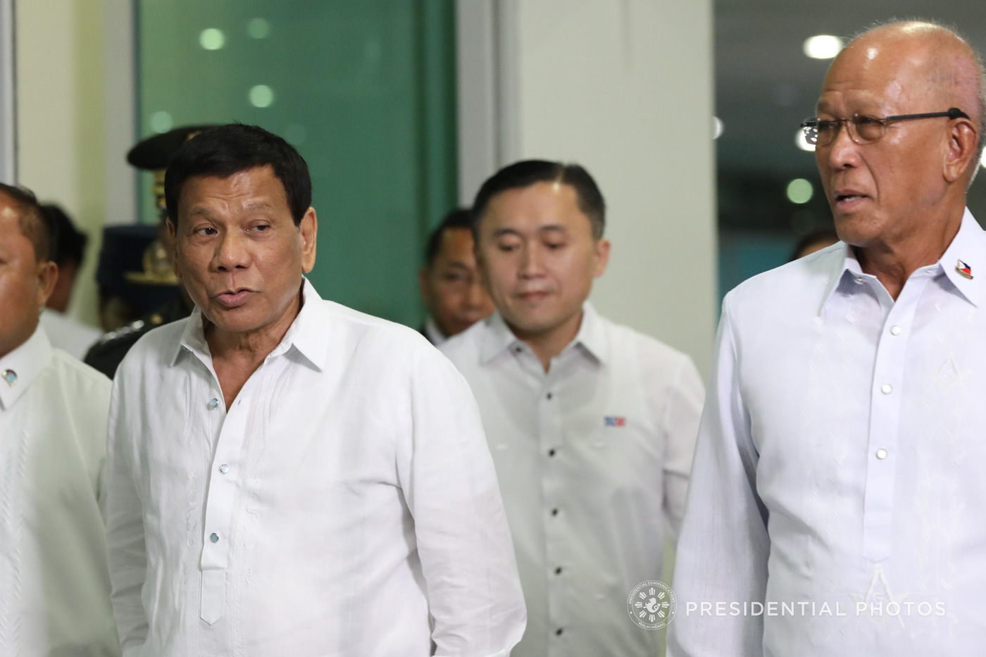 PHILIPPINE LEADER. President Rodrigo Dutere arrives at the Francisco Bangoy International Airport in Davao City on April 26, 2018 to deliver his speech prior to his departure for the ASEAN Summit in Singapore. Malacañang photo 