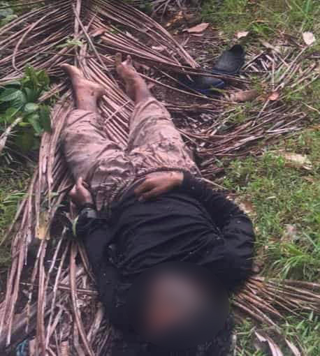 ABU TALHA. The cadaver of Talha Jumsah or Abu Talhais recovered on November 23, 2019, or day after the encounter. Photo from Joint Taksk Force Sulu 