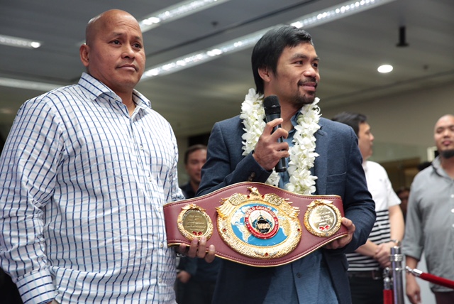 FREE VEGAS TRIP. PNP chief Ronald dela Rosa says Senator Manny Pacquiao fully funded his trip to watch the Filipino boxer's bout in Las Vegas, USA. Photo by Jedwin M Llobrera/Rappler  