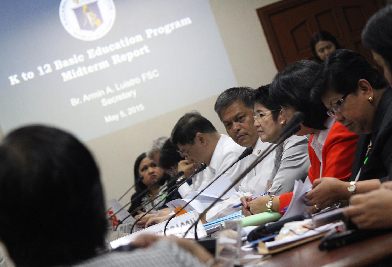 THROUGH THE YEARS. In this file photo, DepEd Secretary Bro. Armin Luistro (center) along with others DepEd top officials during senate hearing Tuesday on DepEd K-12 basic education that the government hopes to implement during school year 2012-2013. some senators opposes proposed DepEd K-12 program. Photo by Joel Leporada/Rappler