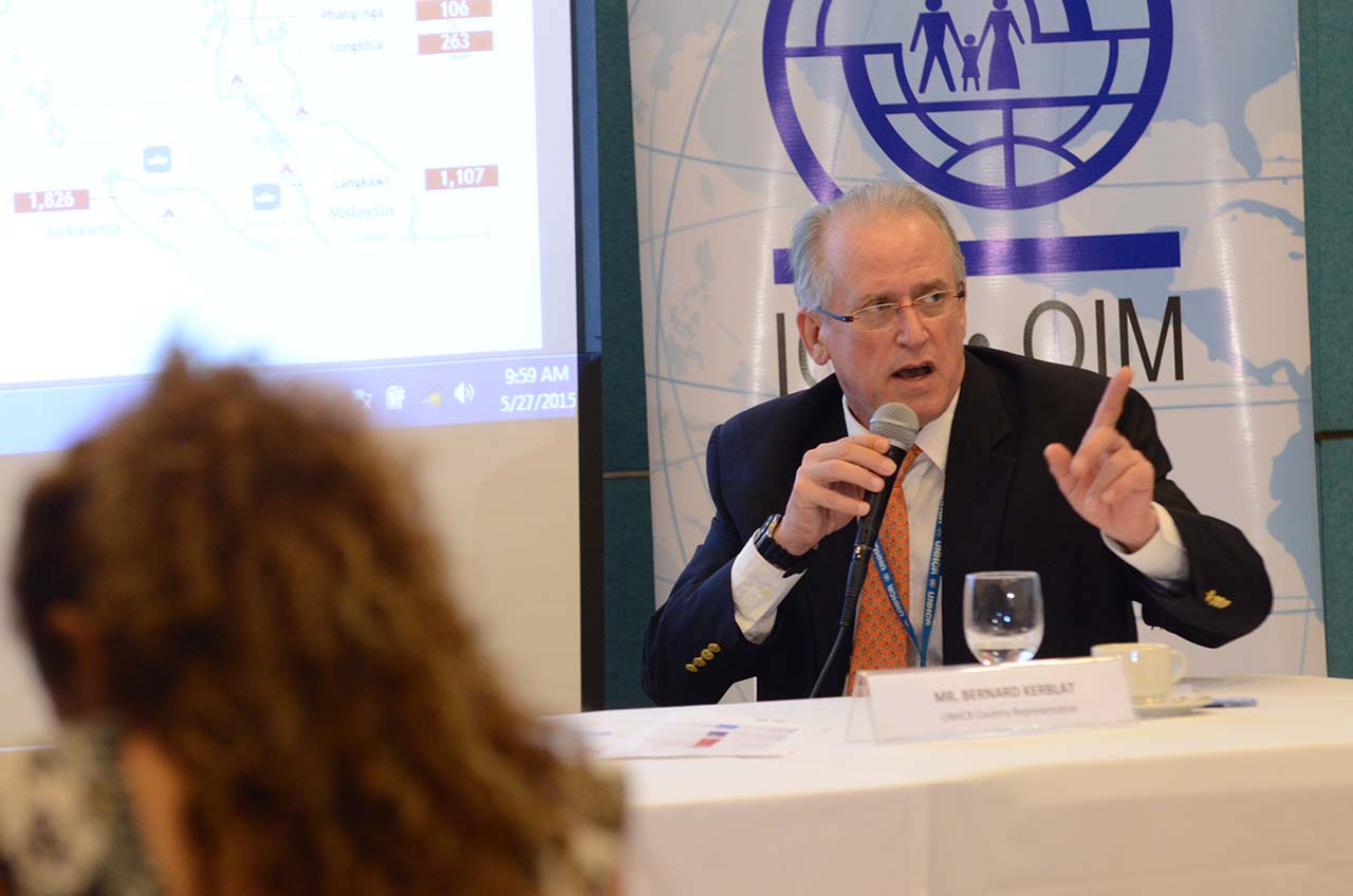 ROHINGYA CRISIS. Bernard Kerblat, UNHCR's country representative in the Philippines, speaks at a news conference on May 27, 2015, about Asia's Rohingya refugee crisis. Photo by Alecs Ongcal/Rappler 