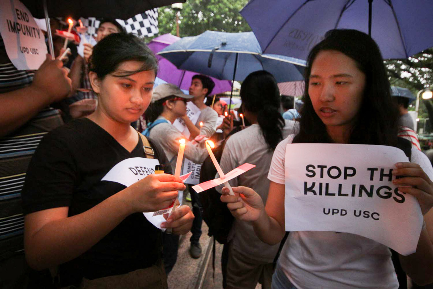 NO TO EJK. Students protest killings related to the Duterte administration's crackdown on illegal drugs. File photo by Joel Liporada/Rappler 