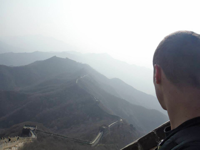 PERSPECTIVE. Me overlooking the Great Wall of China on my second day away from home. All photos provided by Tom Rogers/Adventure In You 