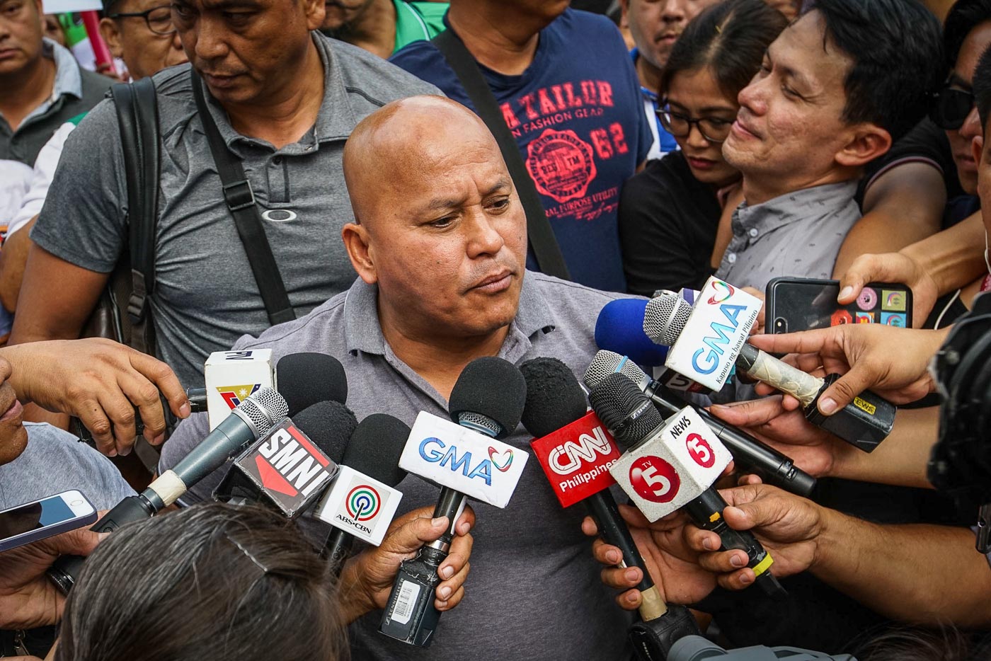 READY FOR 2019. BuCor director Ronald dela Rosa takes questions from the media before filing his certificate of candidacy at he Comelec office in Manila on October 12, 2018. Photo by Jire Carreon/Rappler 