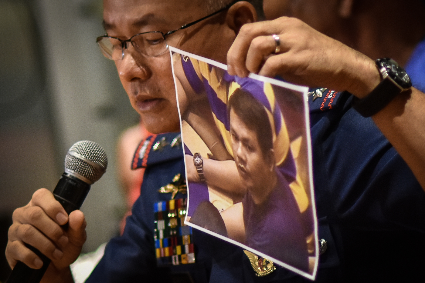 SUSPECT. Jessie Carlos, the lone gunman in the June 2, Resorts World Manila attack is identified by NCRPO chief Oscar Albayalde in a press conference on June 4, 2017. Photo by LeAnne Jazul/Rappler 