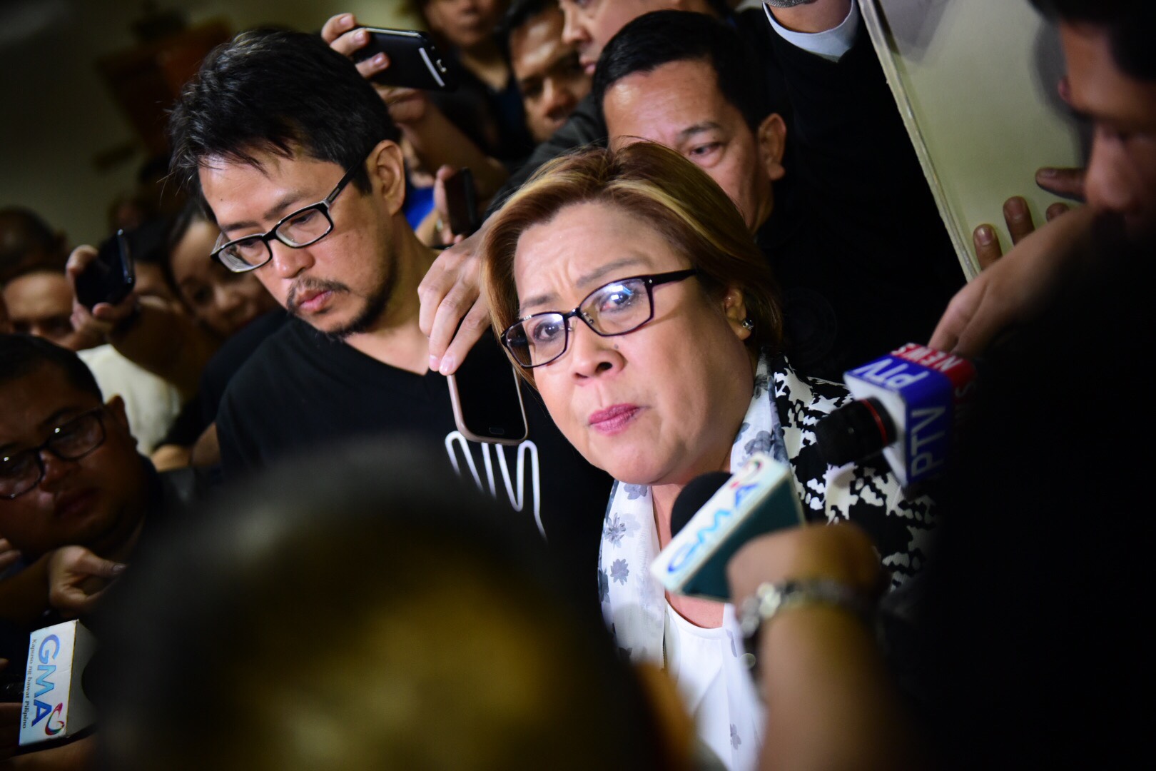 DETAINED. Senator Leila de Lima hours before her detention at the PNP Custodial Center in Camp Crame on Friday, February 24. Photo by Alecs Ongcal/Rappler  