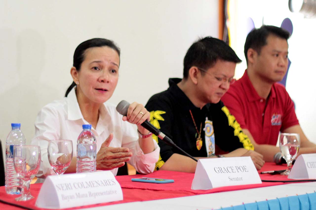 ANTI-WIRETAPPING. Senator Grace Poe pushes for the expansion of the Anti-Wire Tapping law to exclude law enforcement agencies from the measure's implementation. Photo by Bobby Lagsa/Rappler  