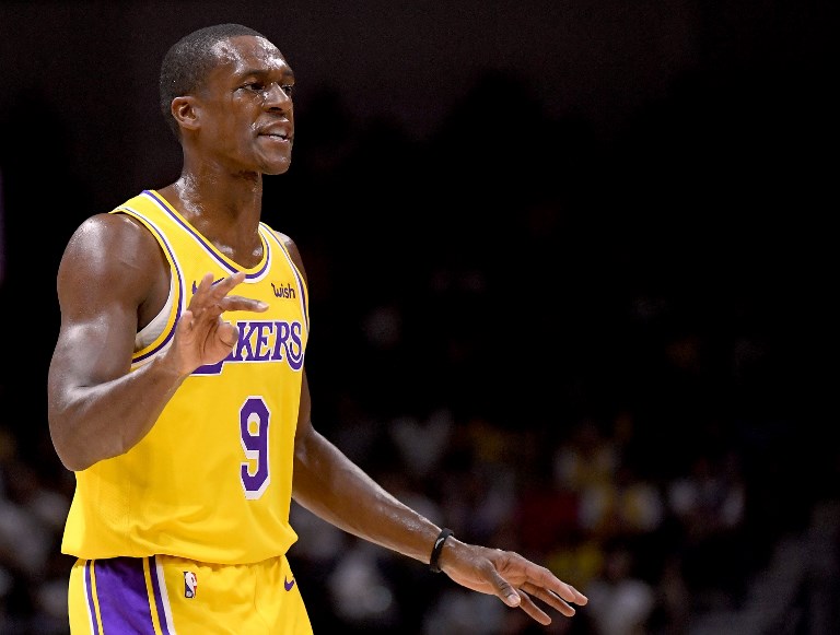 KEY LOSS. Rajon Rondo has been a key contributor off the Lakers bench. Photo by Harry How/Getty Images/AFP 