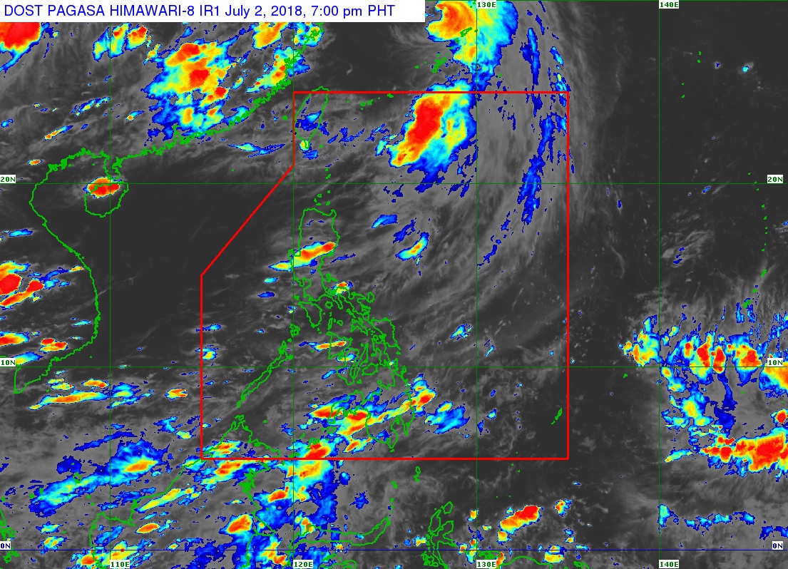 Satellite image as of July 2, 2018, 7 pm. Image courtesy of PAGASA 