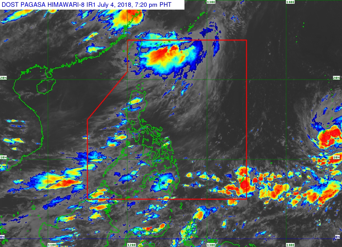 Satellite image as of July 4, 2018, 7:20 pm. Image courtesy of PAGASA 
