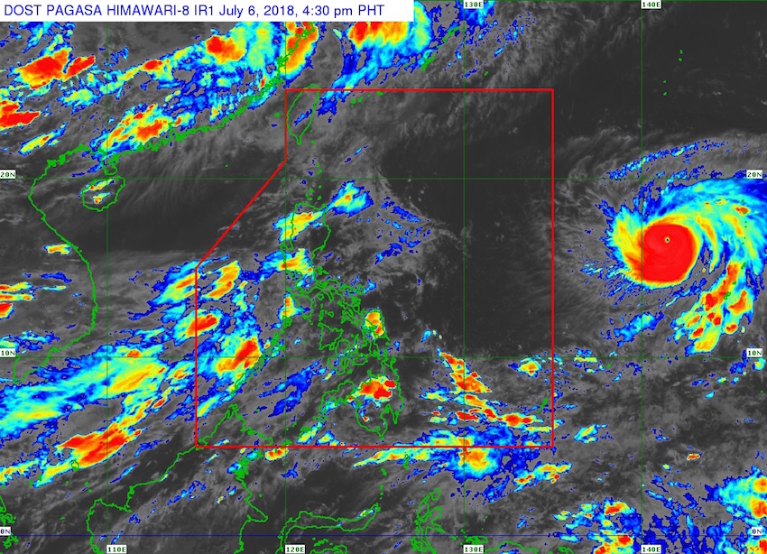Satellite image of Typhoon Maria, located outside the Philippine Area of Responsibility, as of July 6, 2018, 4:30 pm. Image courtesy of PAGASA 