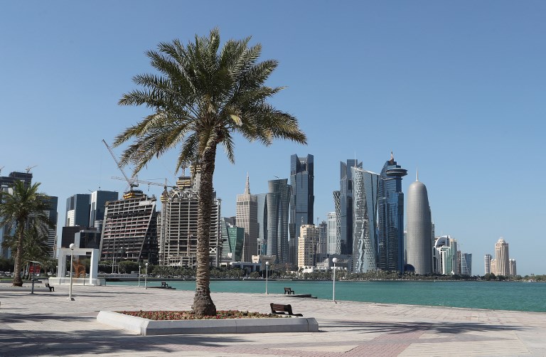 TRAVEL BAN. This photo shows a view of the corniche, a waterfront promenade and popular tourist site, in Doha. File photo by AFP 