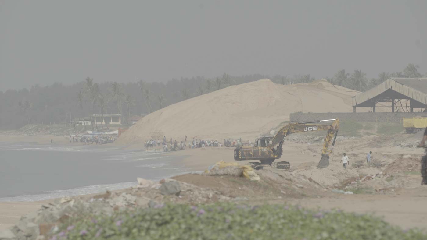 MINING RAMPANT. Sand mined at IREL (Indian public company) in Manavalakurichi, Tamil Nadu. Photo courtesy of Forbidden Stories
  