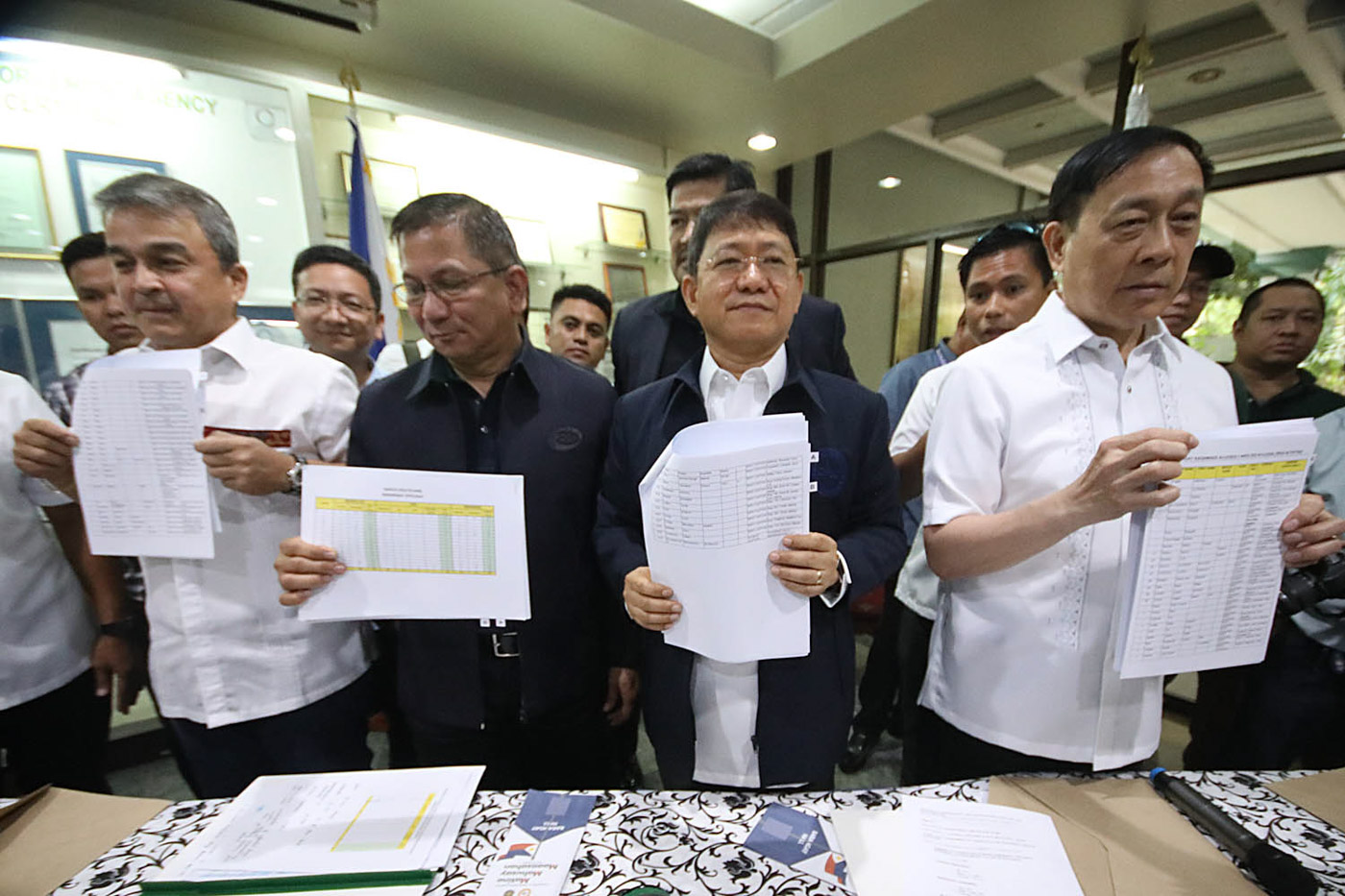 DRUG LIST OUT. The government releases a list of barangay officials allegedly involved in drugs, during a press conference at the Philippine Drug Enforcement Agency headquarters in Quezon City on April 30, 2018. Photo by Darren Langit/Rappler  