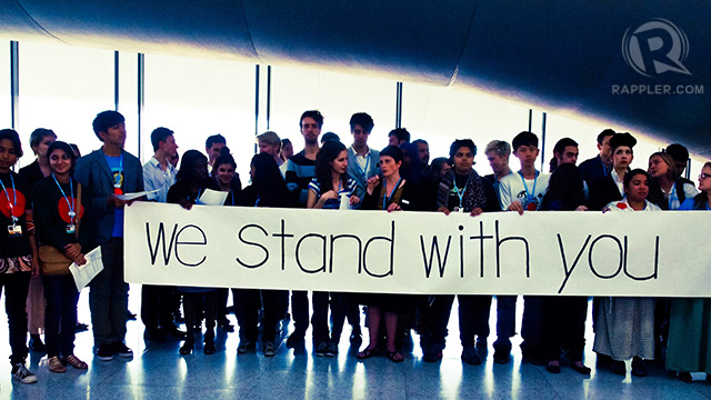 ABOUT 'PABLO:' Message from youth representatives at the Doha conference. Photo courtesy of Anna Oposa
