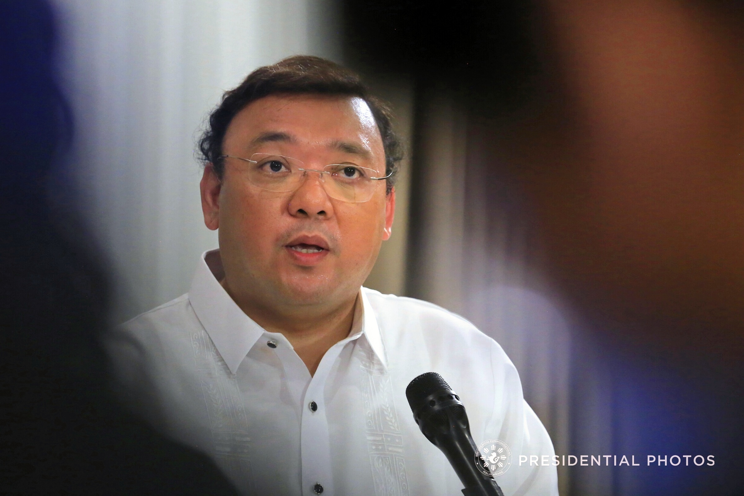 SEC DECISION. Presidential Spokesperson Harry Roque reacts to news about SEC revoking incorporation papers of Rappler. Malacañang file photo 