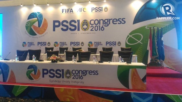 Persiapan jelang Kongres Pemilihan PSSI di Mercure Hotel, Ancol, Jakarta Utara, pada 10 November 2016. Foto dari Twitter/pssi__fai