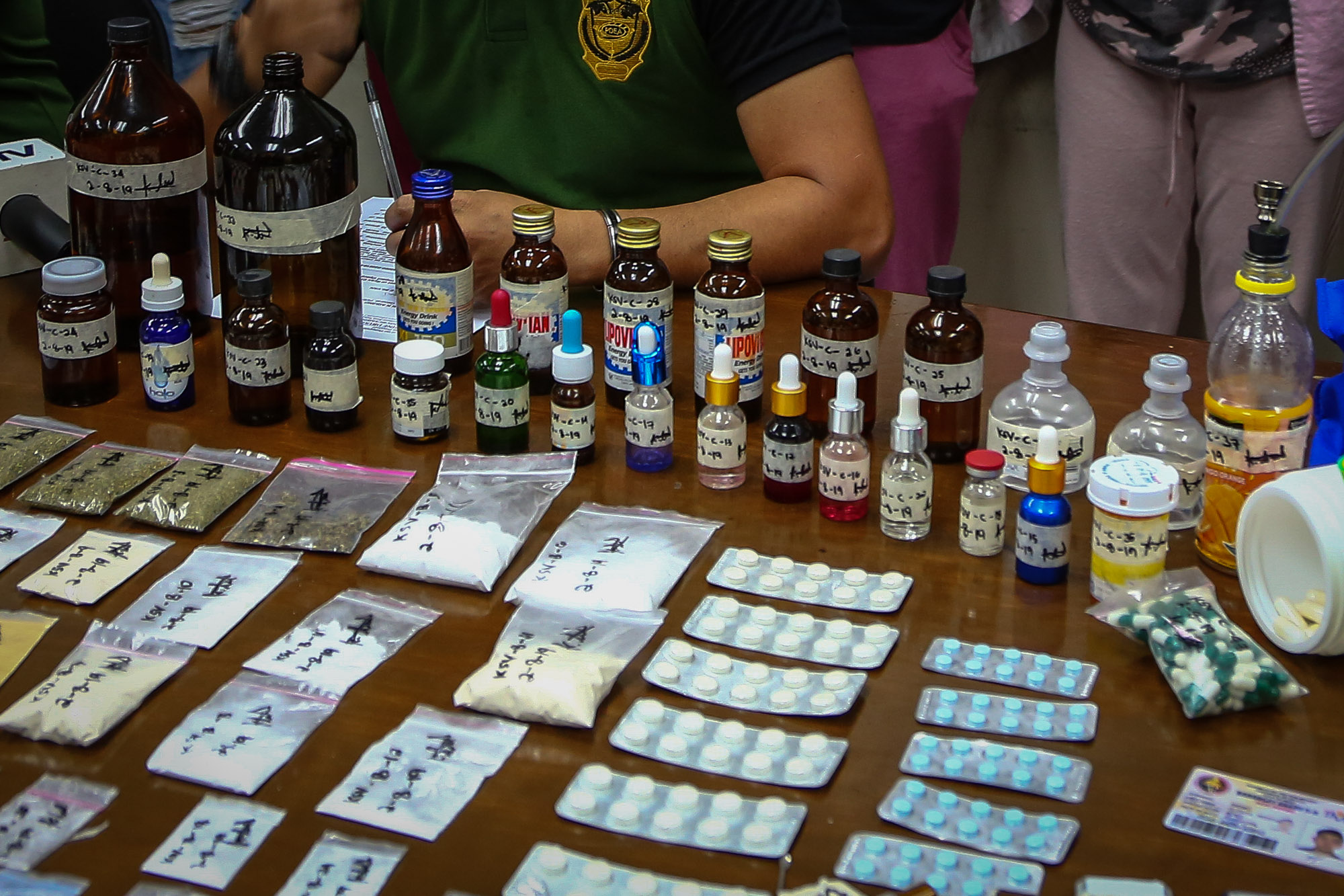 PARTY DRUGS. Assorted illegal drugs were seized from the suspects' rented condominium unit. Photo by Jire Carreon/Rappler  