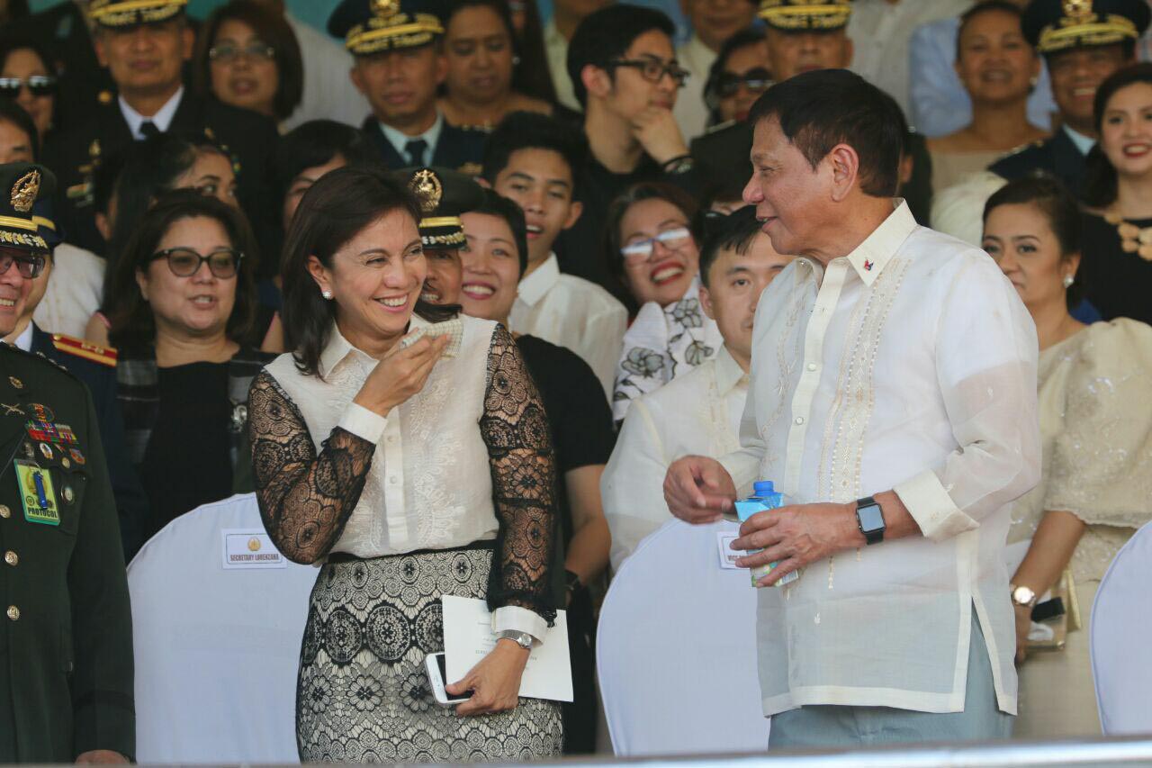 BETTER DAYS. This photo shows Vice President Leni Robredo and President Rodrigo Duterte during their first public appearance on July 1, 2016. File photo courtesy of the Office of the Vice President  