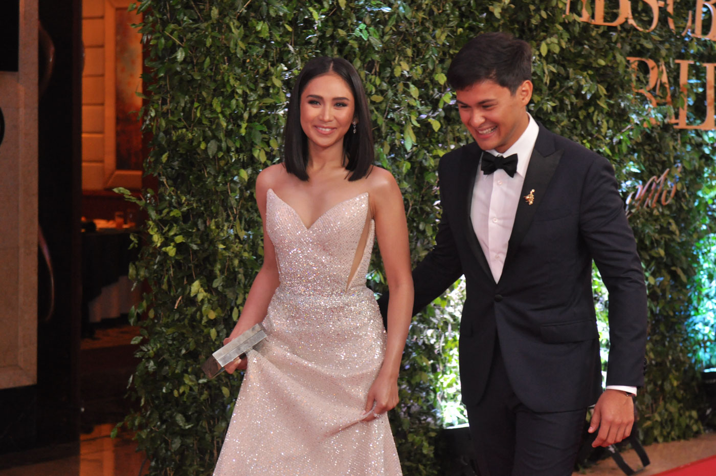 ASHMATT. Sarah Geronimo and Matteo Guidicelli make one of their few public appearances as a couple at the ABS-CBN Ball in September 2018. File photo by Jay Ganzon/Rappler 