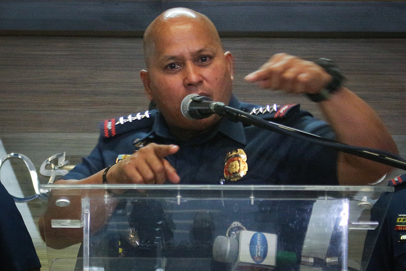 WARNING. During a press conference at Camp Crame on July 31, 2017, PNP chief Ronald dela Rosa says mayors are not exempted from police operations in its fight against illegal drugs. Photo by Darren Langit/Rappler  