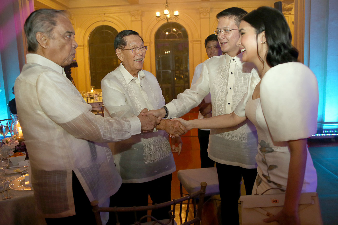 HEART & CHIZ. Senator Francis Escudero with wife and former senators Juan Ponce Enrile and Heherson Alvarez. Photo by Albert Calvelo/PRIB  