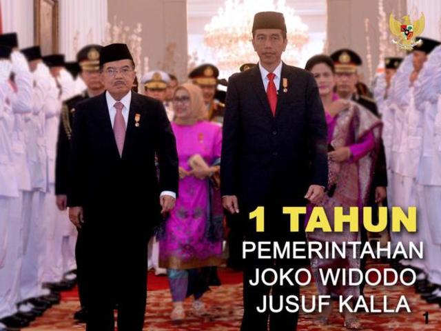 Satu tahun kepemimpinan Jokowi, 20 Oktober 2015. Foto dari Twitter/@Setkabgoid